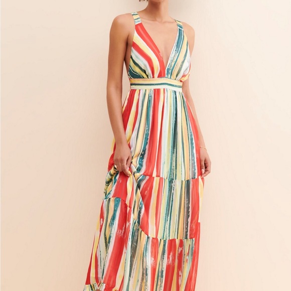 Stripe Printed Maxi Dress - Picture 1 of 8